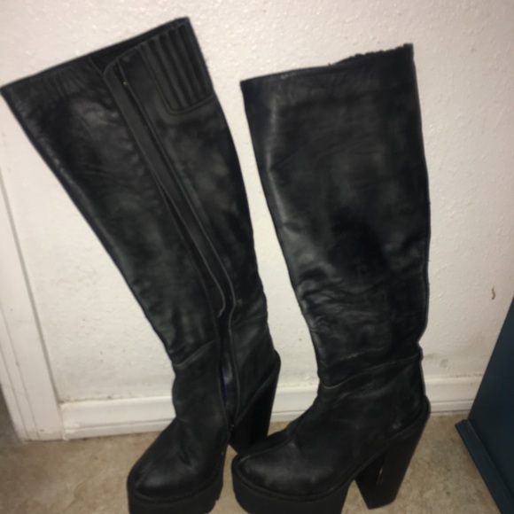 Jeffrey Campbell Mulder-Hi Leather Combat Boots - Picture 2 of 5